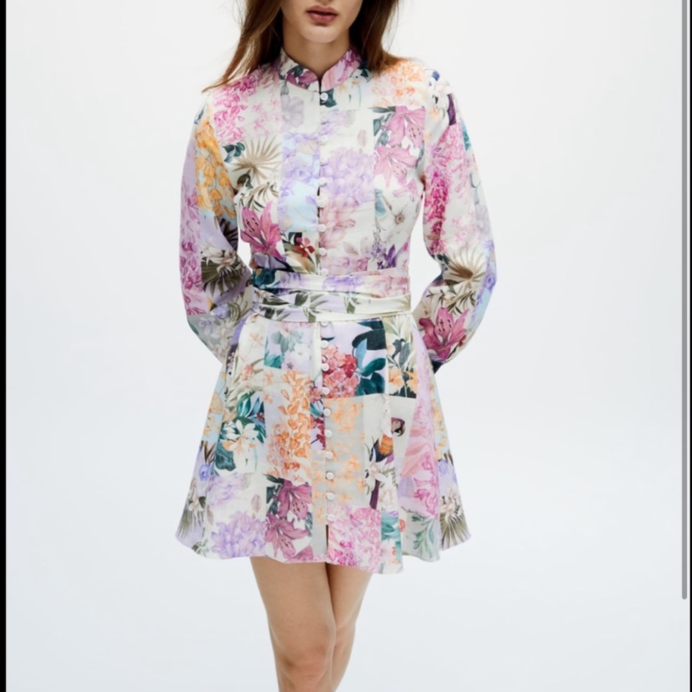 Zara Linen Dress! Viral Zimmerman dupe Sz M 🌸💗💐